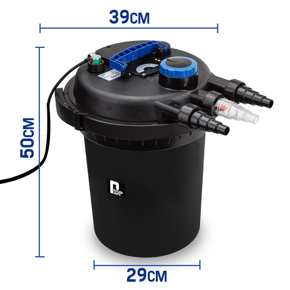 PROTEGE Aquarium External Canister Filter Aqua Fish Tank Pond Water UV Light 10000 L/H - DogsDomain.com.au