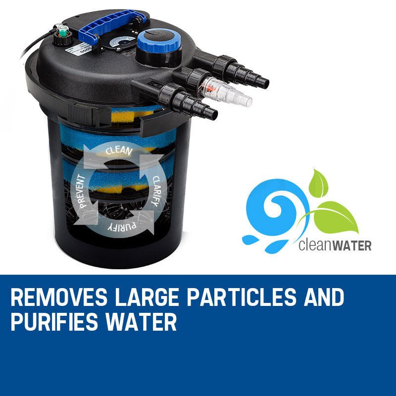 PROTEGE Aquarium External Canister Filter Aqua Fish Tank Pond Water UV Light 10000 L/H - DogsDomain.com.au