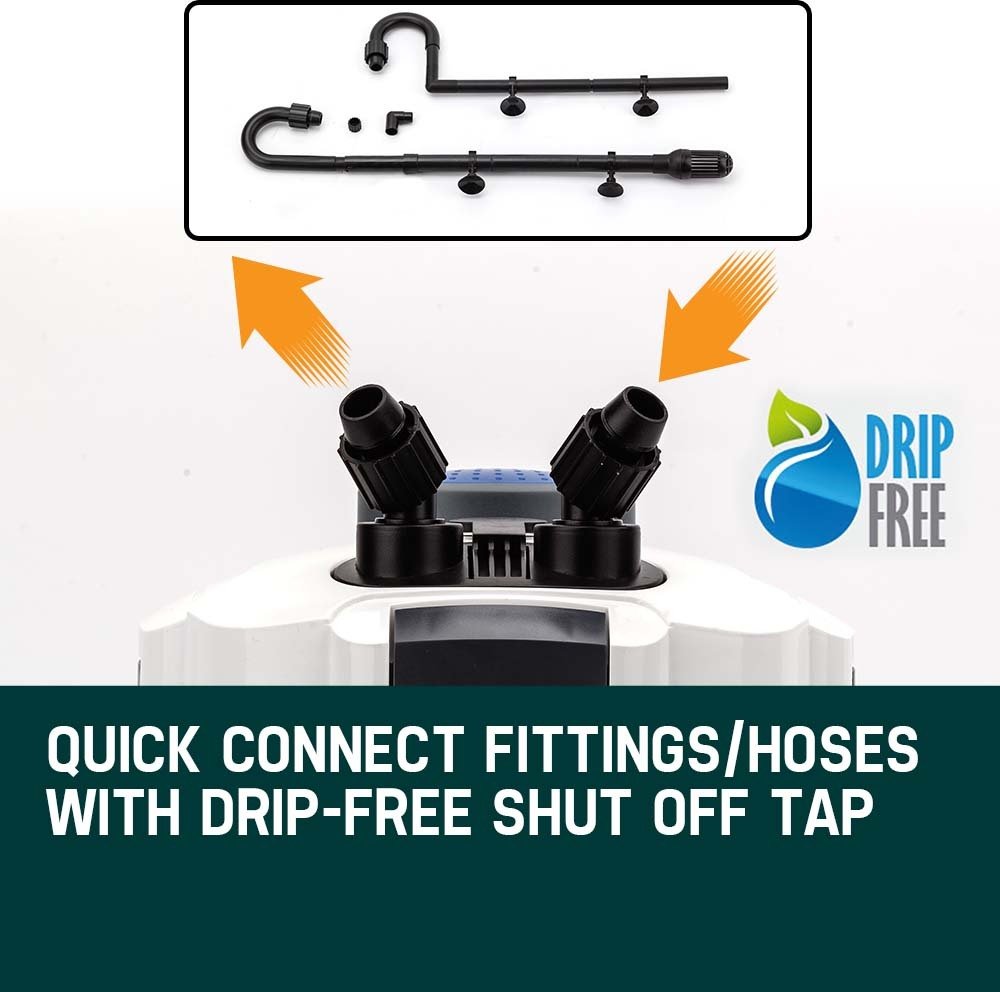 PROTEGE Aquarium External Canister Filter Pump Aqua Fish Tank Pond Pump 1250 L/H - DogsDomain.com.au
