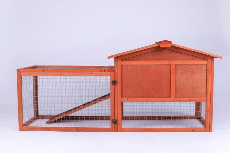 Rabbit Hutch Metal Run Wooden Cage Guinea Pig Cage House - DogsDomain.com.au