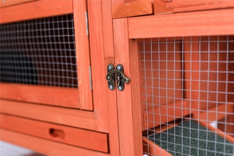 Rabbit Hutch Metal Run Wooden Cage Guinea Pig Cage House - DogsDomain.com.au