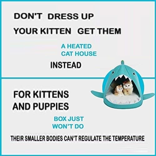 Shark Shape Pet Cave Bed for Cats andSmall Dogs 45 x 45 x 38 cm (Blue) - DogsDomain.com.au