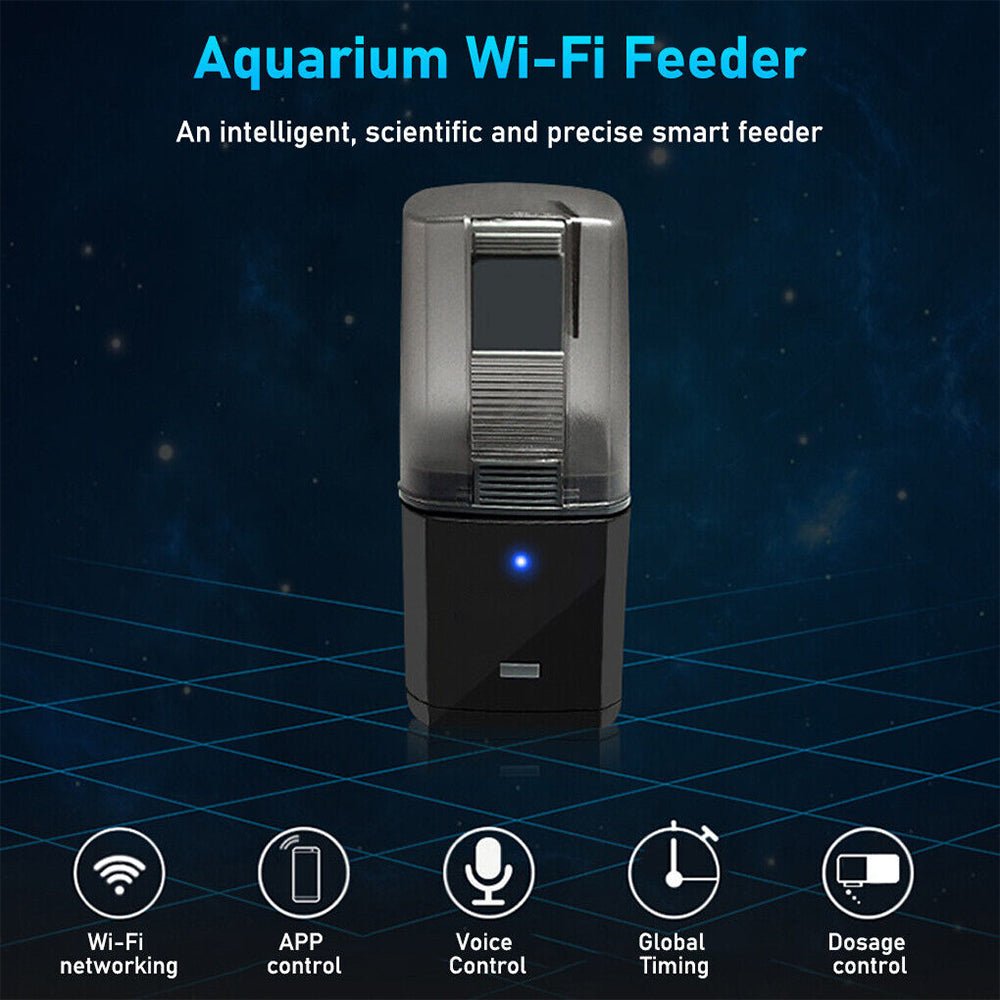 WiFi Automatic Fish Food Feeder Pet Feeding Aquarium Tank Pond Dispenser USB - DogsDomain.com.au