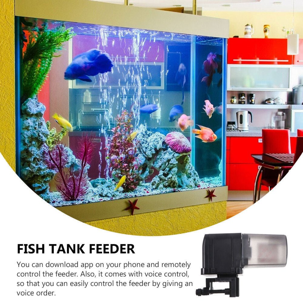 WiFi Automatic Fish Food Feeder Pet Feeding Aquarium Tank Pond Dispenser USB - DogsDomain.com.au