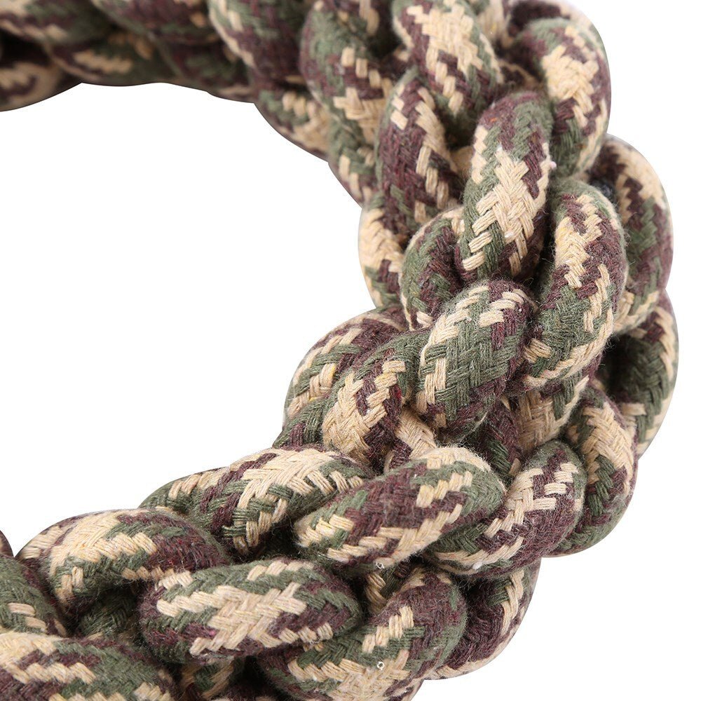YES4PETS 2 x Dog Toy Cotton Rope Braided Ring Pet Toy Chew Rope Play Dental - DogsDomain.com.au