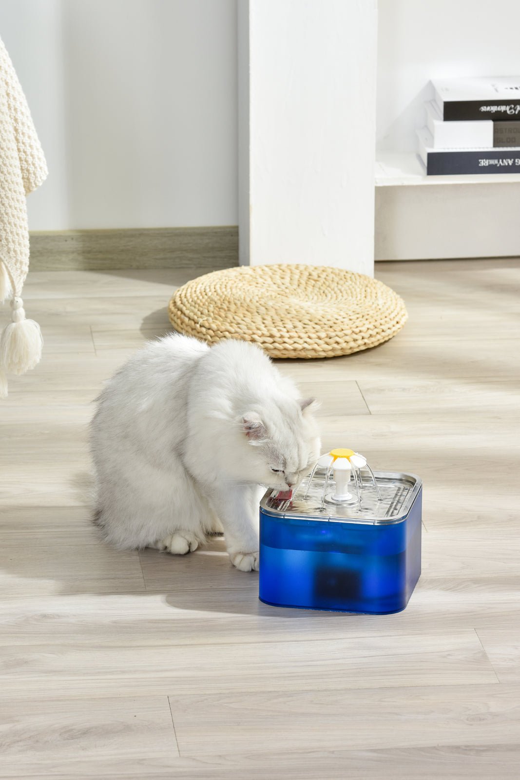 YES4PETS 3L Automatic Electric Pet Water Fountain Dog Cat Stainless Steel Feeder Bowl Dispenser Blue - DogsDomain.com.au