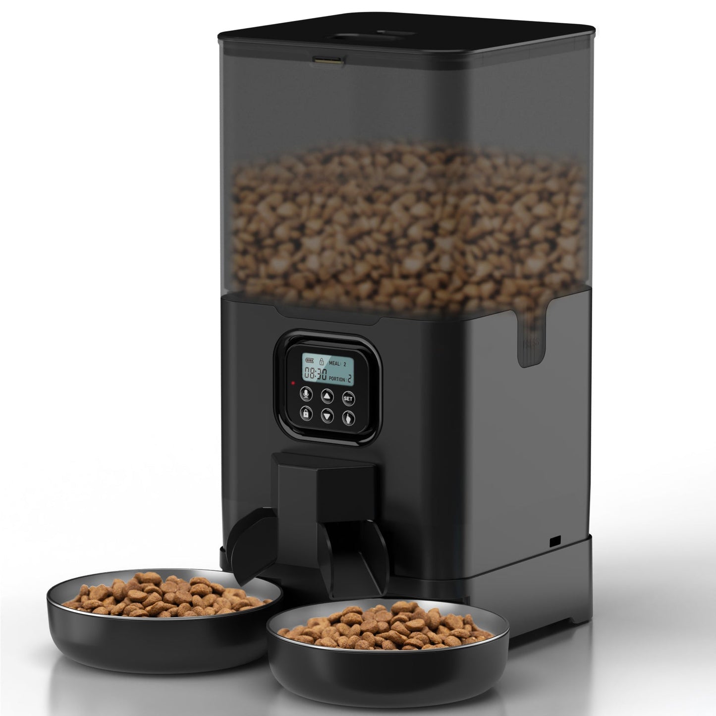 YES4PETS 6L Automatic Digital Pet Dog Cat Feeder Double Food Bowl Dispenser - DogsDomain.com.au