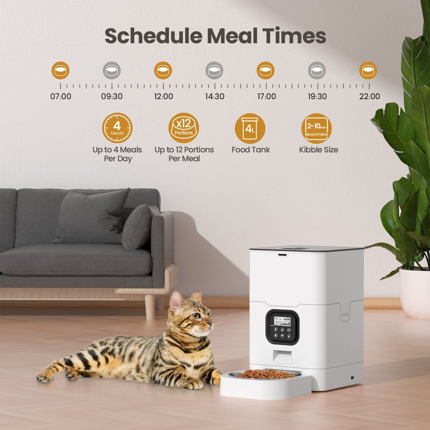 YES4PETS 6L Automatic Digital Pet Dog Cat Feeder Food Bowl Dispenser - DogsDomain.com.au