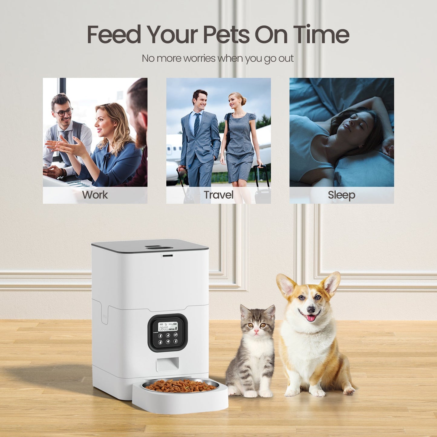 YES4PETS 6L Automatic Digital Pet Dog Cat Feeder Food Bowl Dispenser - DogsDomain.com.au