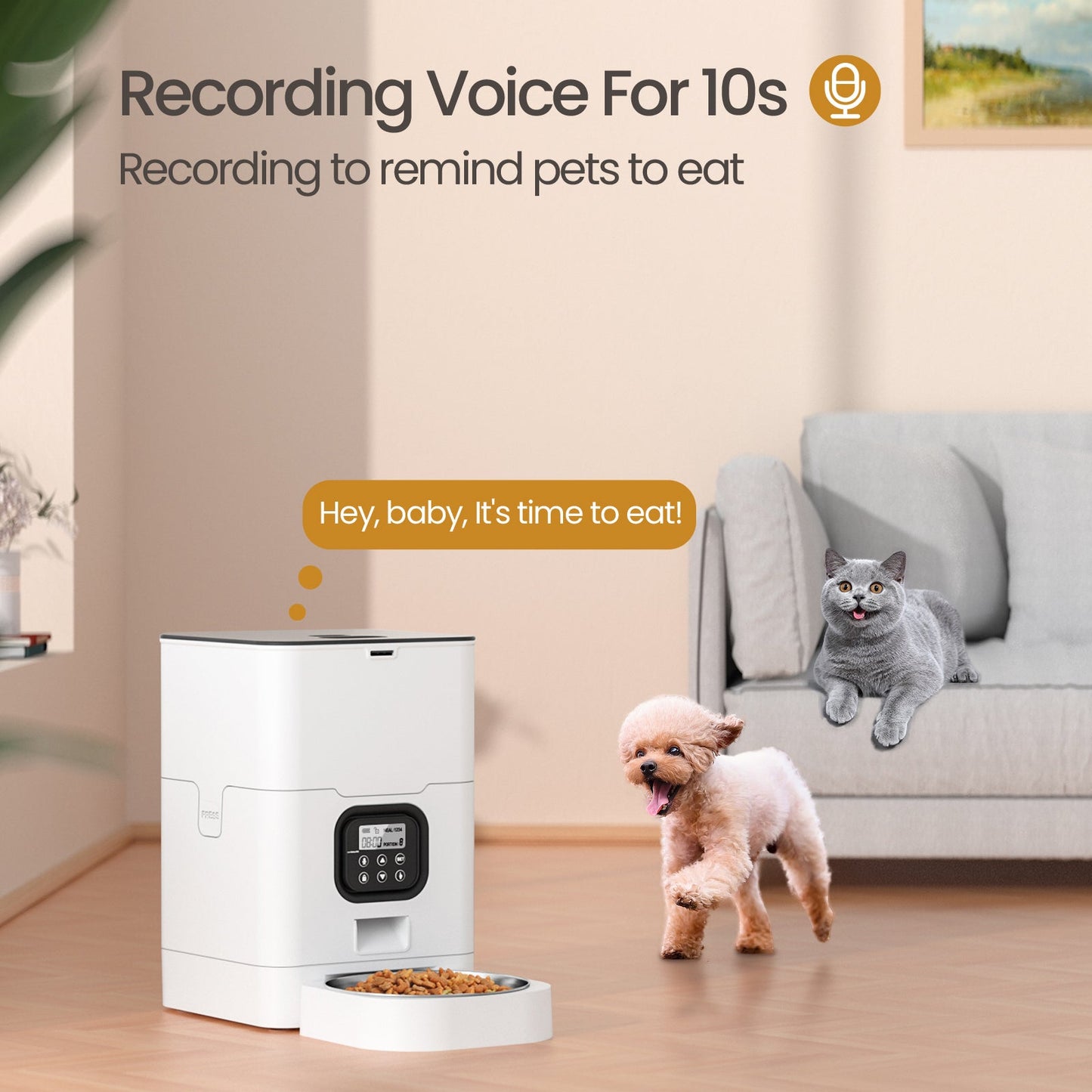 YES4PETS 6L Automatic Digital Pet Dog Cat Feeder Food Bowl Dispenser - DogsDomain.com.au