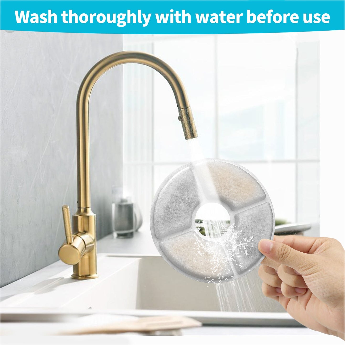YES4PETS 8 x Pet Dog Cat Fountain Filter Replacement Activated Carbon Ion Exchange Resin Triple Filtration System Automatic Water Dispenser Compatible - DogsDomain.com.au