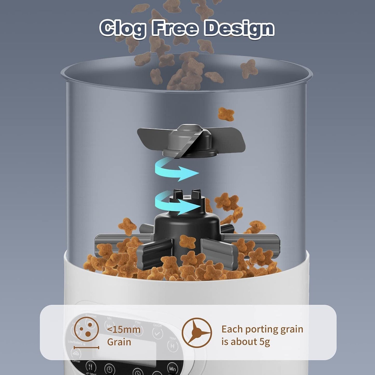 YES4PETS Electric Automatic Pet Dog Cat Rabbit Feeder Stainless Steel 3L Dispenser - DogsDomain.com.au