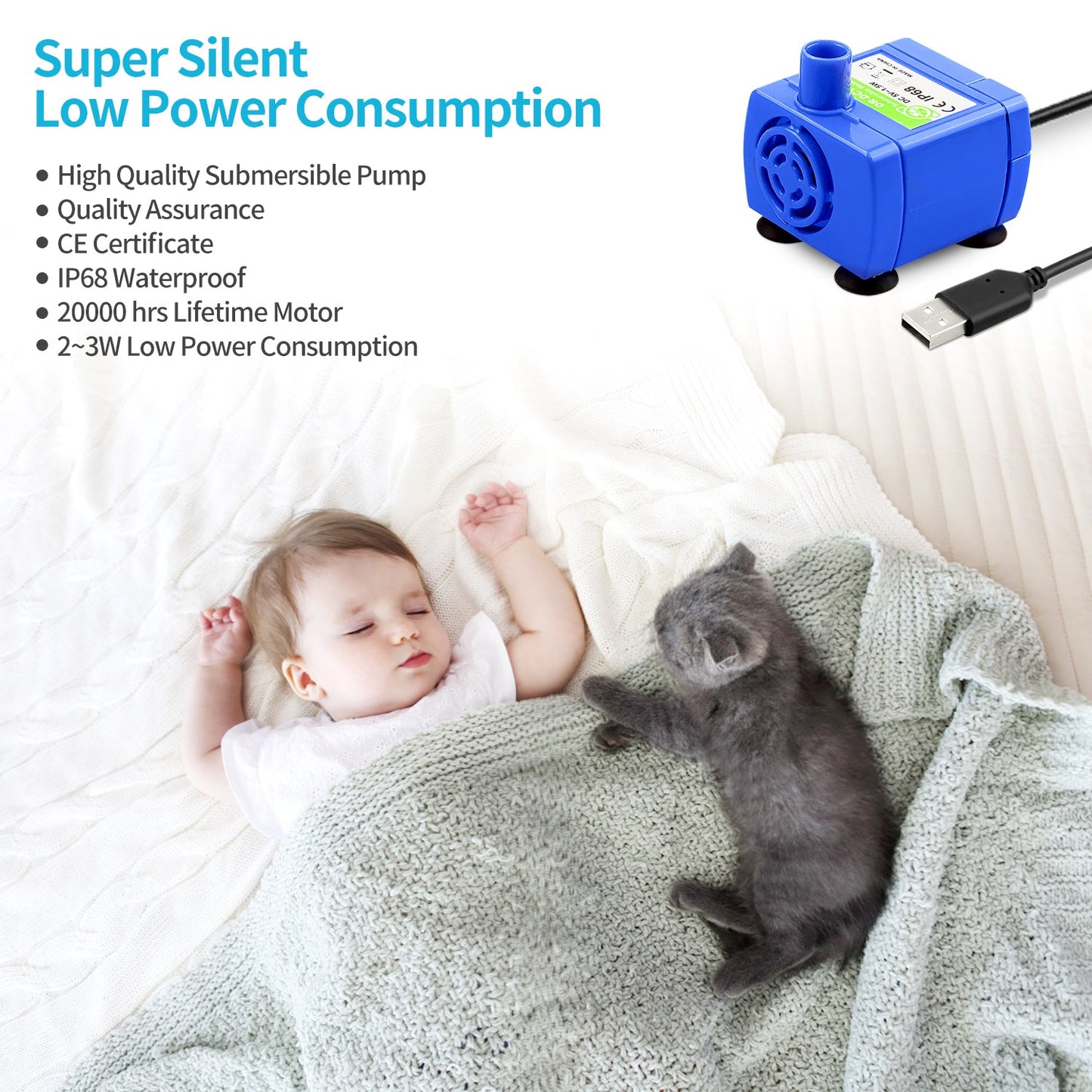 YES4PETS Grey Ceramic Electric Pet Water Fountain Dog Cat Water Feeder Bowl Dispenser - DogsDomain.com.au