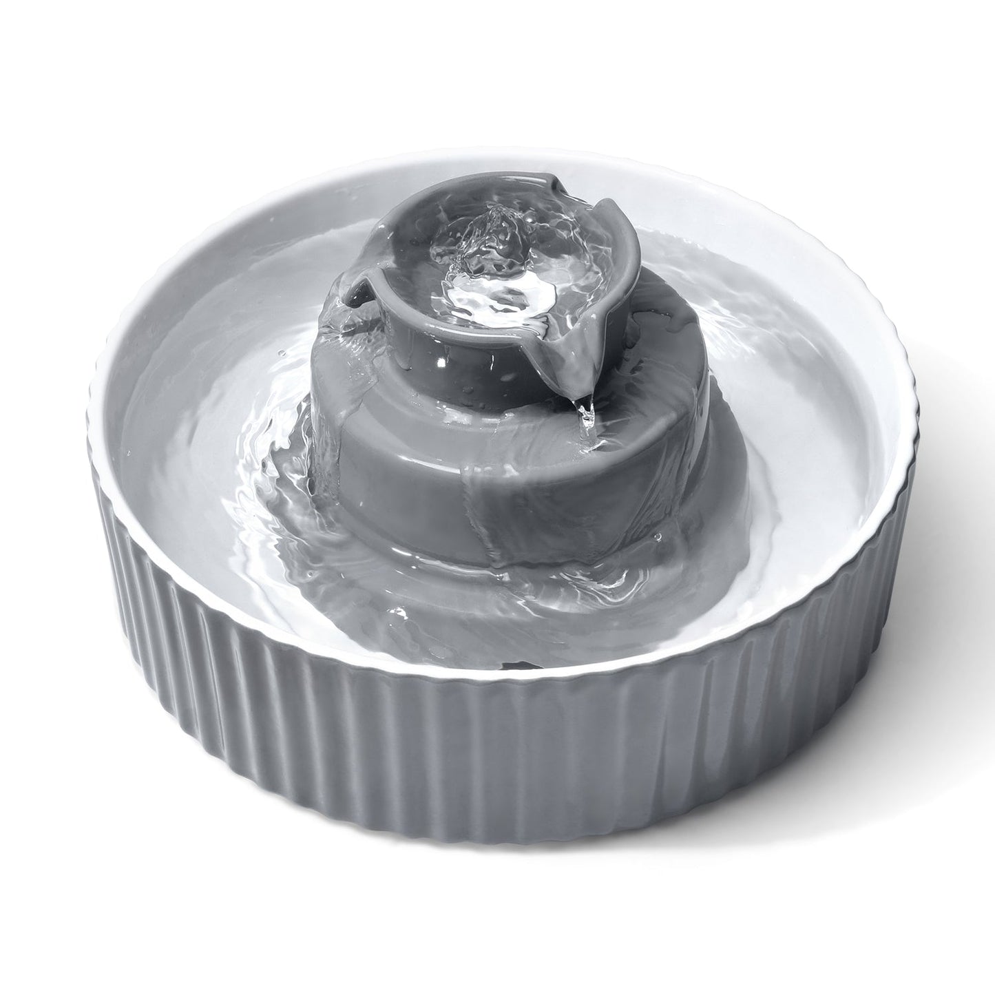 YES4PETS Grey Ceramic Electric Pet Water Fountain Dog Cat Water Feeder Bowl Dispenser - DogsDomain.com.au