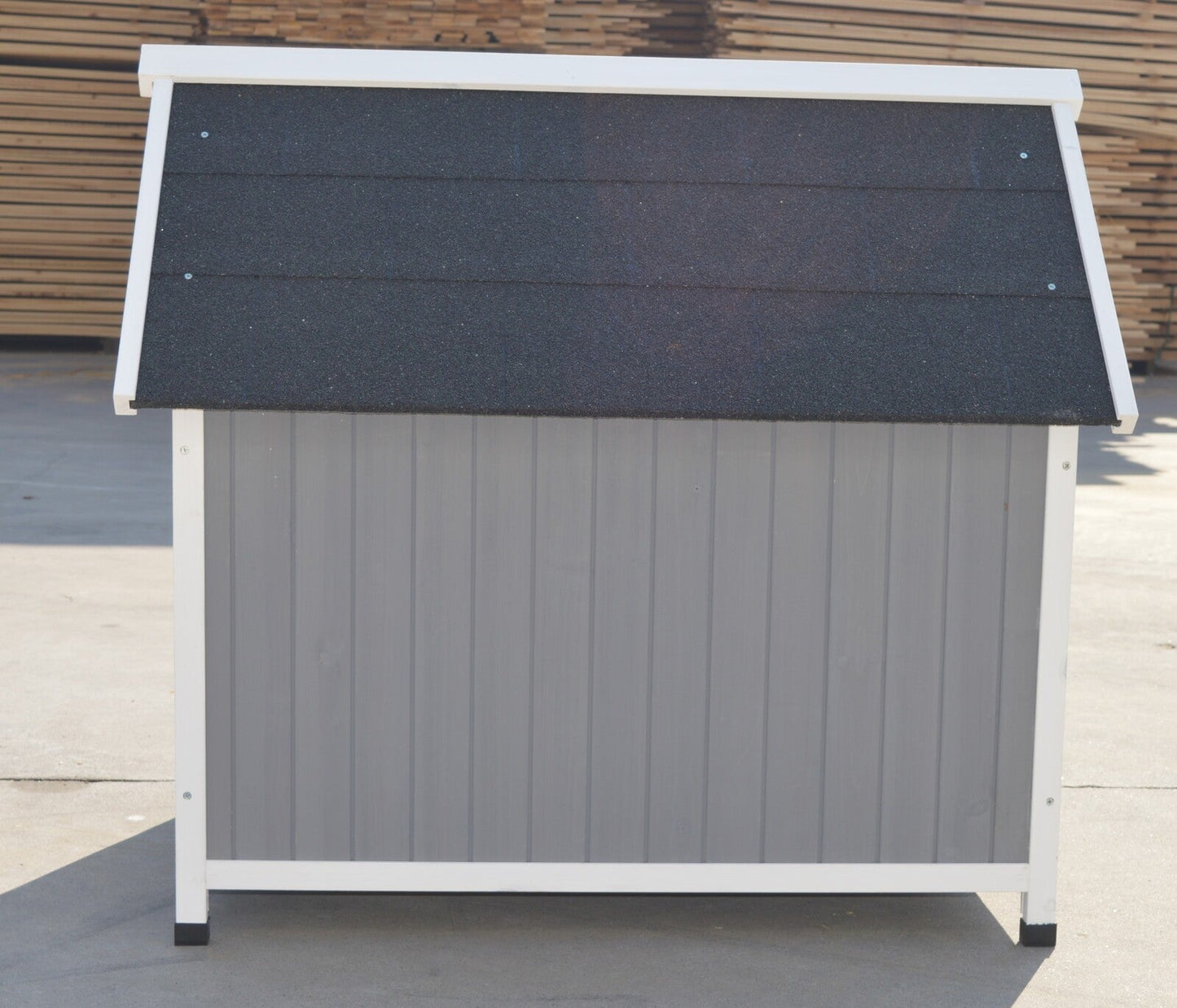YES4PETS Grey Large Timber Pet Dog Puppy Wooden Cabin Kennel Timber House - DogsDomain.com.au