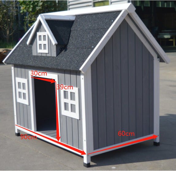 YES4PETS Grey Large Timber Pet Dog Puppy Wooden Cabin Kennel Timber House - DogsDomain.com.au