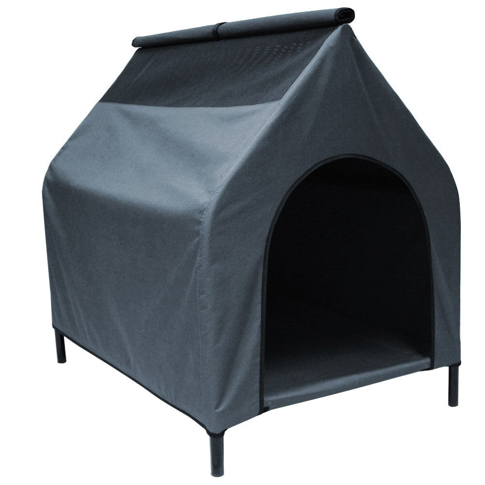 YES4PETS Grey XL Waterproof Portable Flea and Mite Resistant Dog Kennel House Nest Outdoor Indoor - DogsDomain.com.au