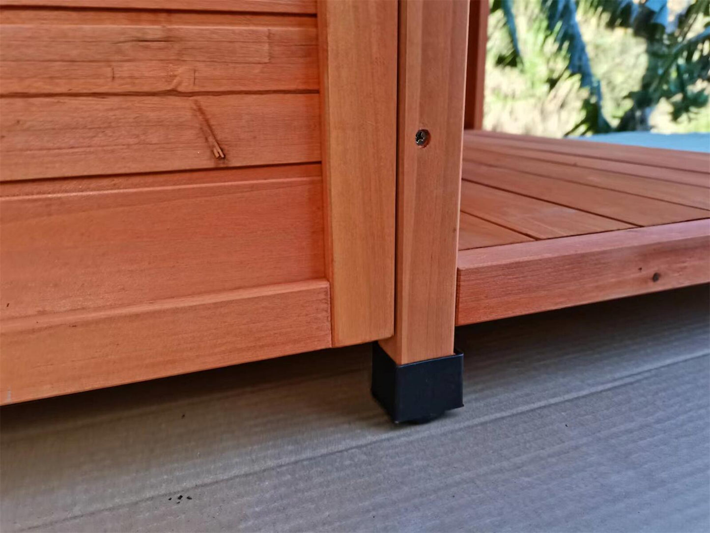 YES4PETS L Timber Pet Dog Kennel House Puppy Wooden Timber Cabin 130x105x100cm Brown - DogsDomain.com.au