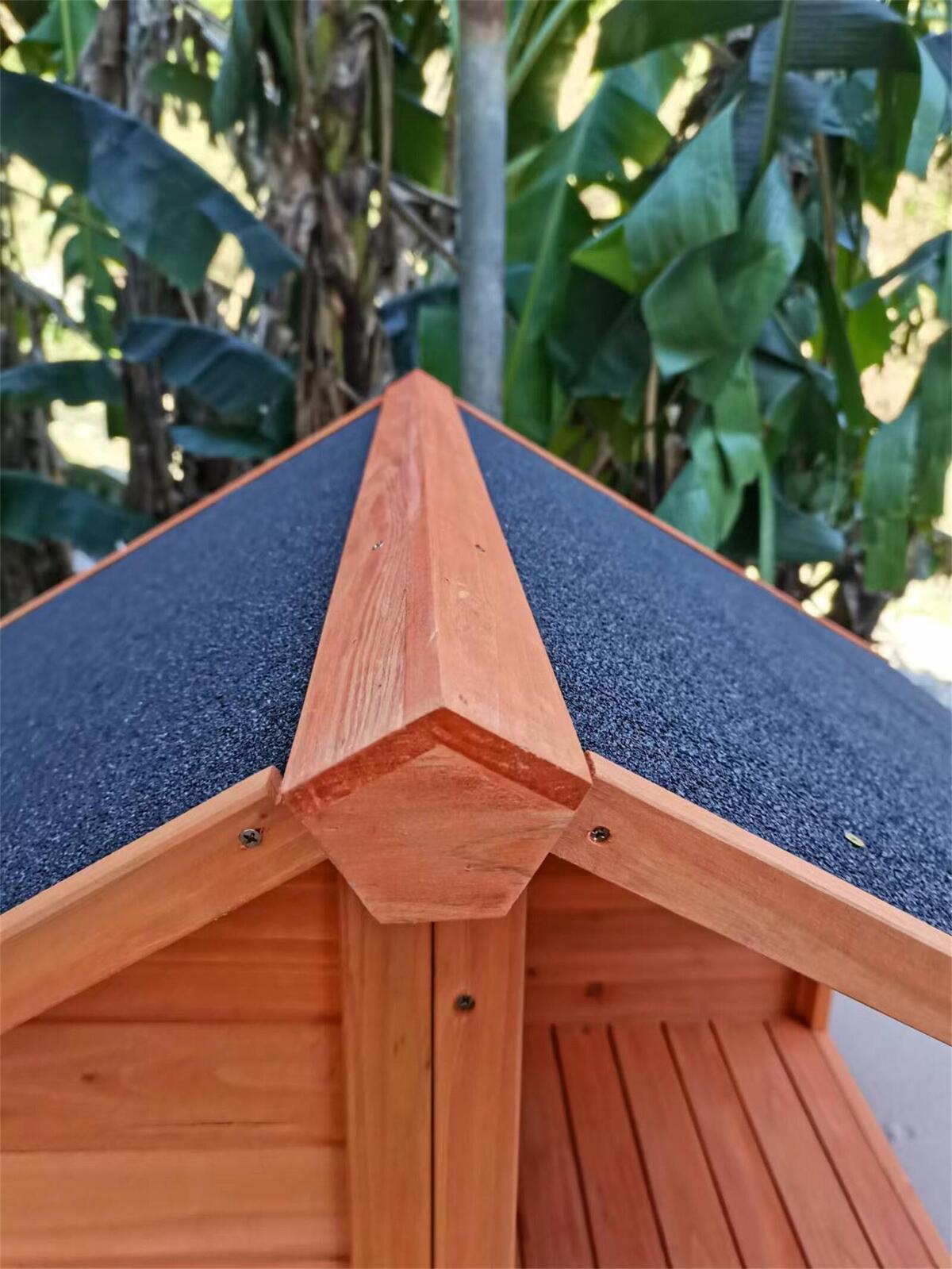 YES4PETS L Timber Pet Dog Kennel House Puppy Wooden Timber Cabin 130x105x100cm Brown - DogsDomain.com.au