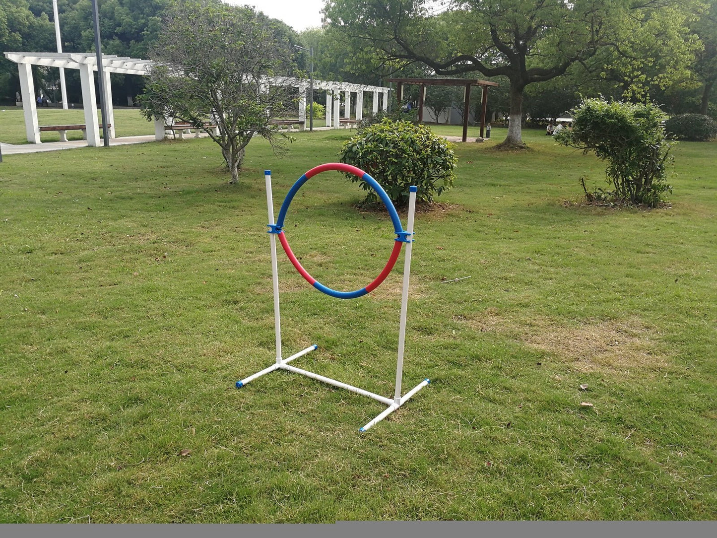YES4PETS Portable Adjustable Dog Puppy Training Practice Jump Tyre Agility Post - DogsDomain.com.au