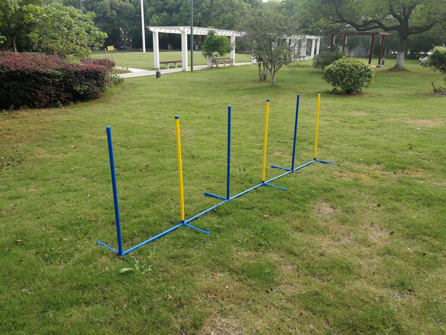YES4PETS Portable Dog Puppy Training Practice Weave Poles Agility Post Set - DogsDomain.com.au