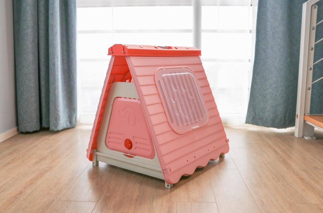 YES4PETS Small Foldable Plastic Pet Dog Puppy Cat House Kennel Pink - DogsDomain.com.au