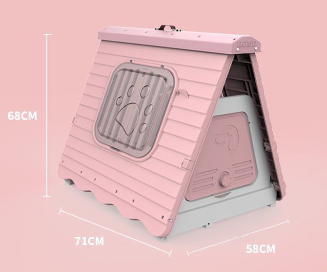 YES4PETS Small Foldable Plastic Pet Dog Puppy Cat House Kennel Pink - DogsDomain.com.au