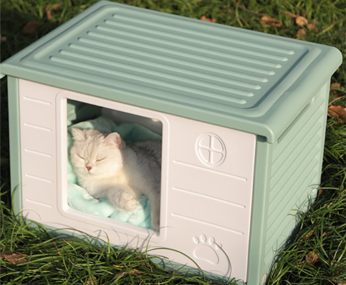 YES4PETS Small Plastic Pet Dog Puppy Cat House Kennel Green - DogsDomain.com.au