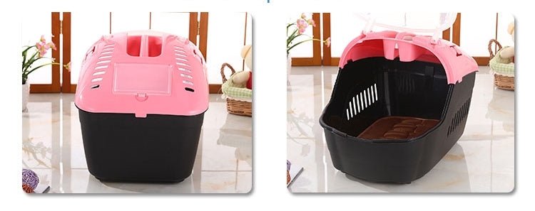 YES4PETS Small Portable Travel Dog Cat Crate Pet Carrier Cage Comfort With Mat-Pink - DogsDomain.com.au
