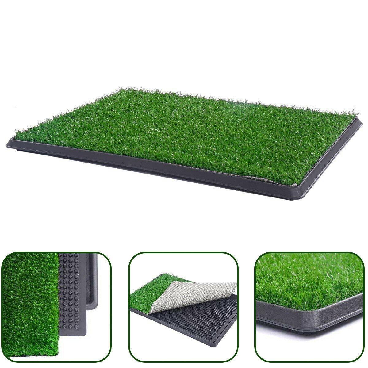 YES4PETS XL Indoor Dog Puppy Toilet Grass Training Mat Loo Pad Potty W 2 Grass - DogsDomain.com.au
