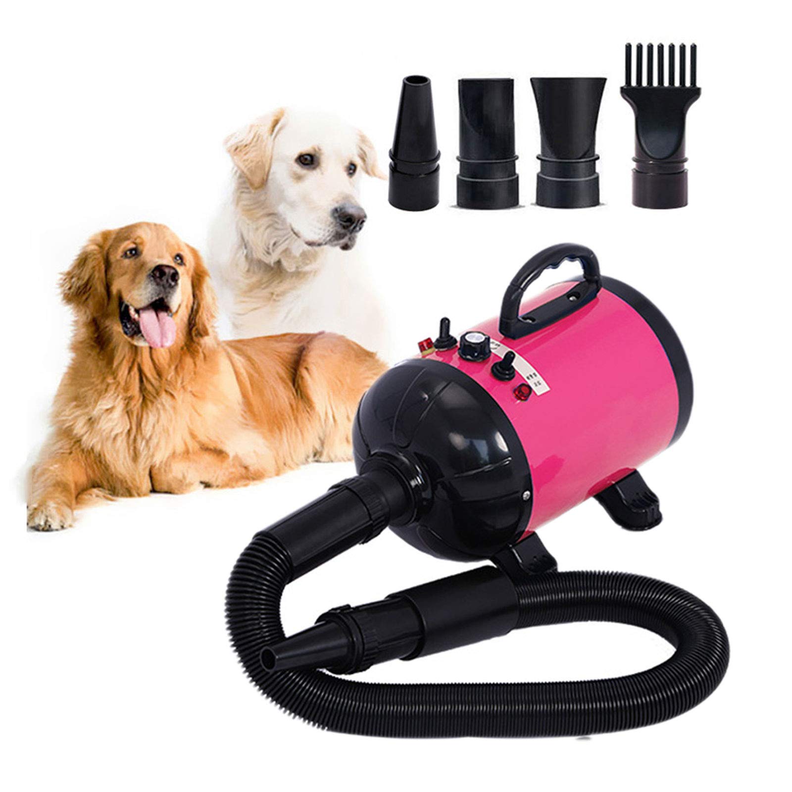 2800W Dog Dryer High Velocity Pet Dog Pet Blow Dryer Adjustable Speed 4 Nozzles - DogsDomain.com.au
