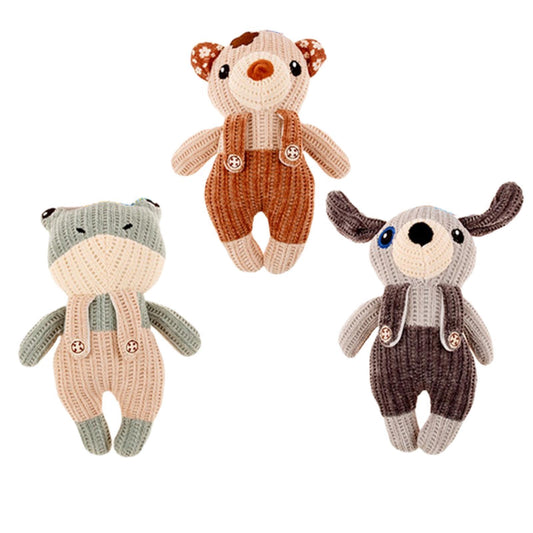 3 x Pet Puppy Dog Toy Play Animal Plush Toy Soft Squeaky 25 cm Toy - DogsDomain.com.au