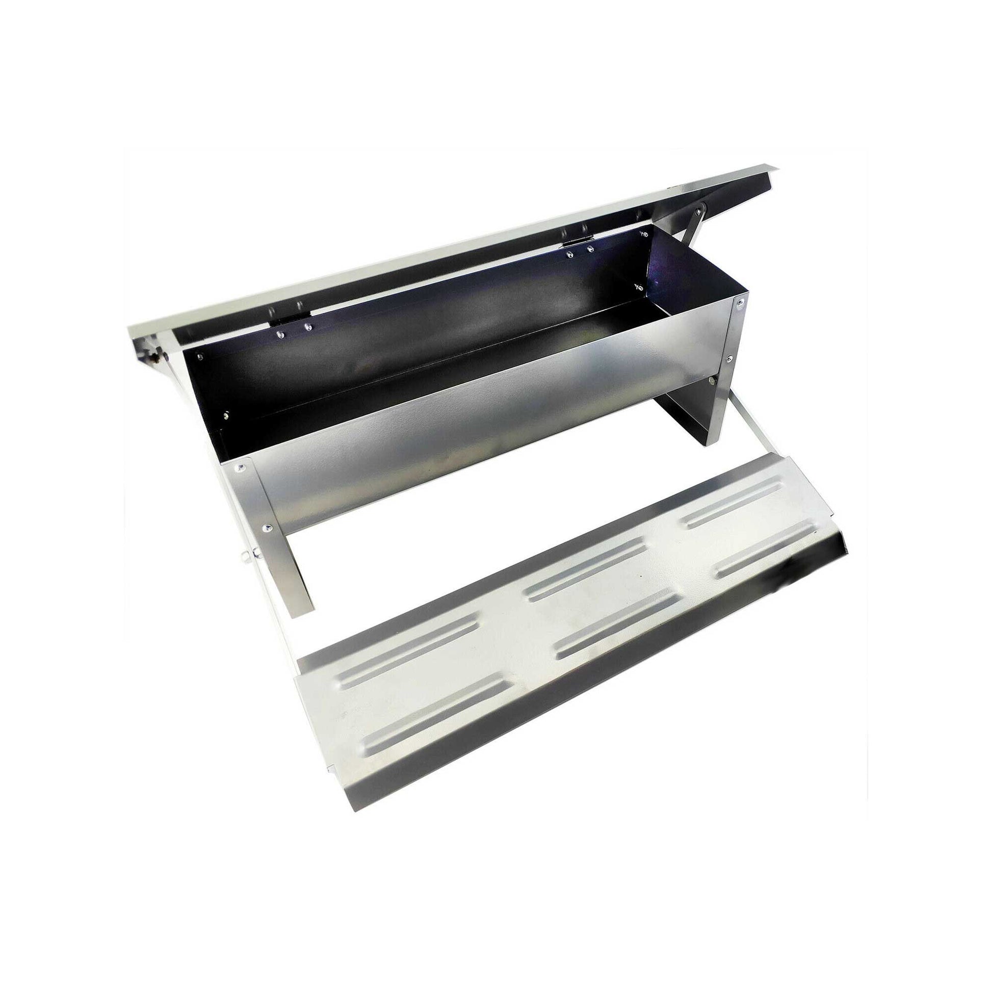 6.5L Automatic Chook Chicken Feeder Poultry Auto Treadle Galvanised Metal Coop - DogsDomain.com.au