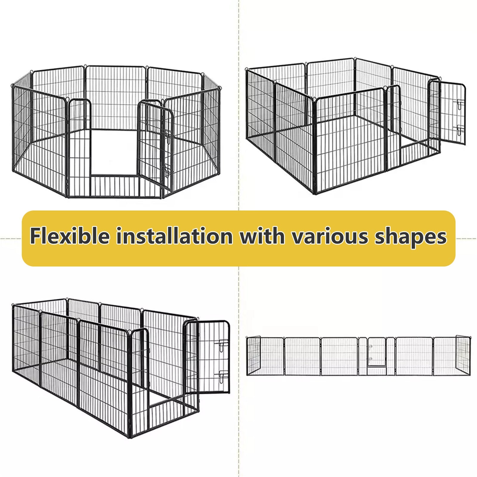 8 Panel Pet Dog Playpen Puppy Exercise Cage Enclosure Fence Foldable Play Pen L - DogsDomain.com.au
