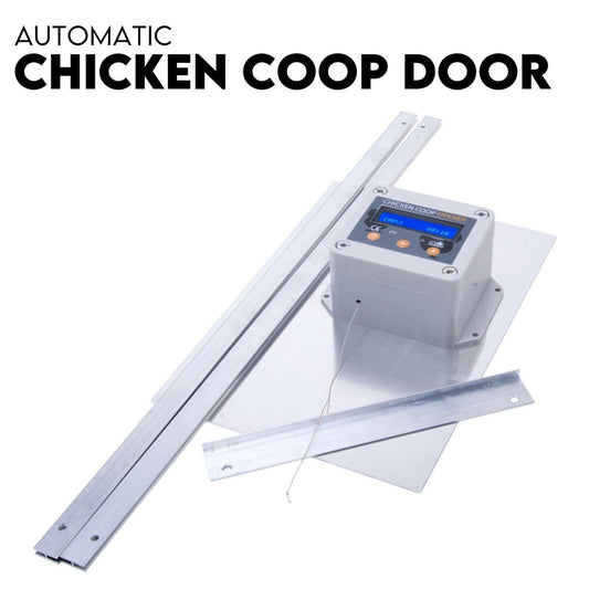 Chicken Coop Door with Digital LCD Screen to manage Timer and Sensor - DogsDomain.com.au