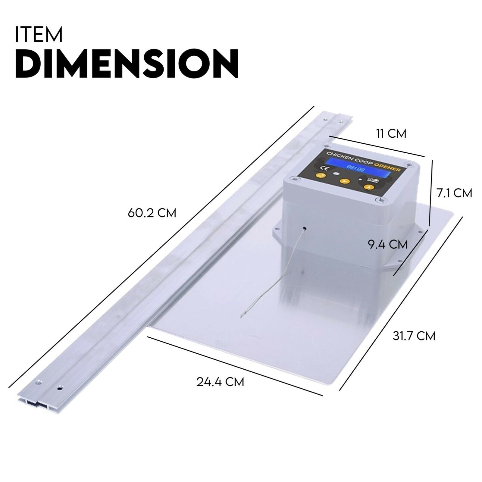 Chicken Coop Door with Digital LCD Screen to manage Timer and Sensor - DogsDomain.com.au