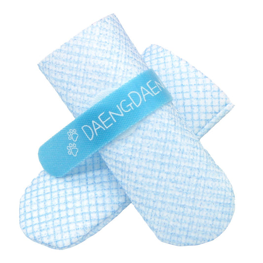 Daeng Daeng Shoes 28pc L Blue Dog Shoes Waterproof Disposable Boots Anti-Slip Socks - DogsDomain.com.au