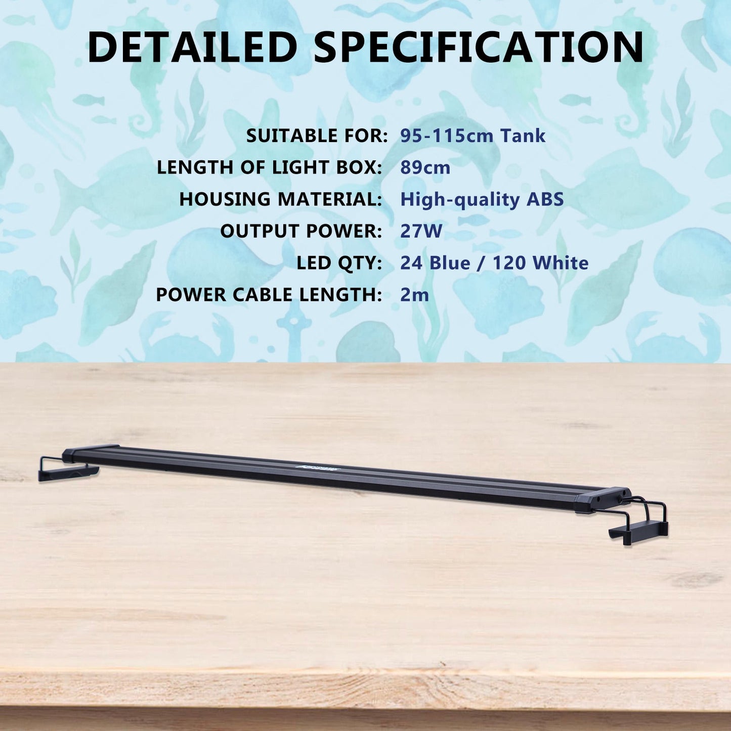 Dynamic Power 2 Set 33W Aquarium Blue White LED Light for Tank 120-140cm - DogsDomain.com.au