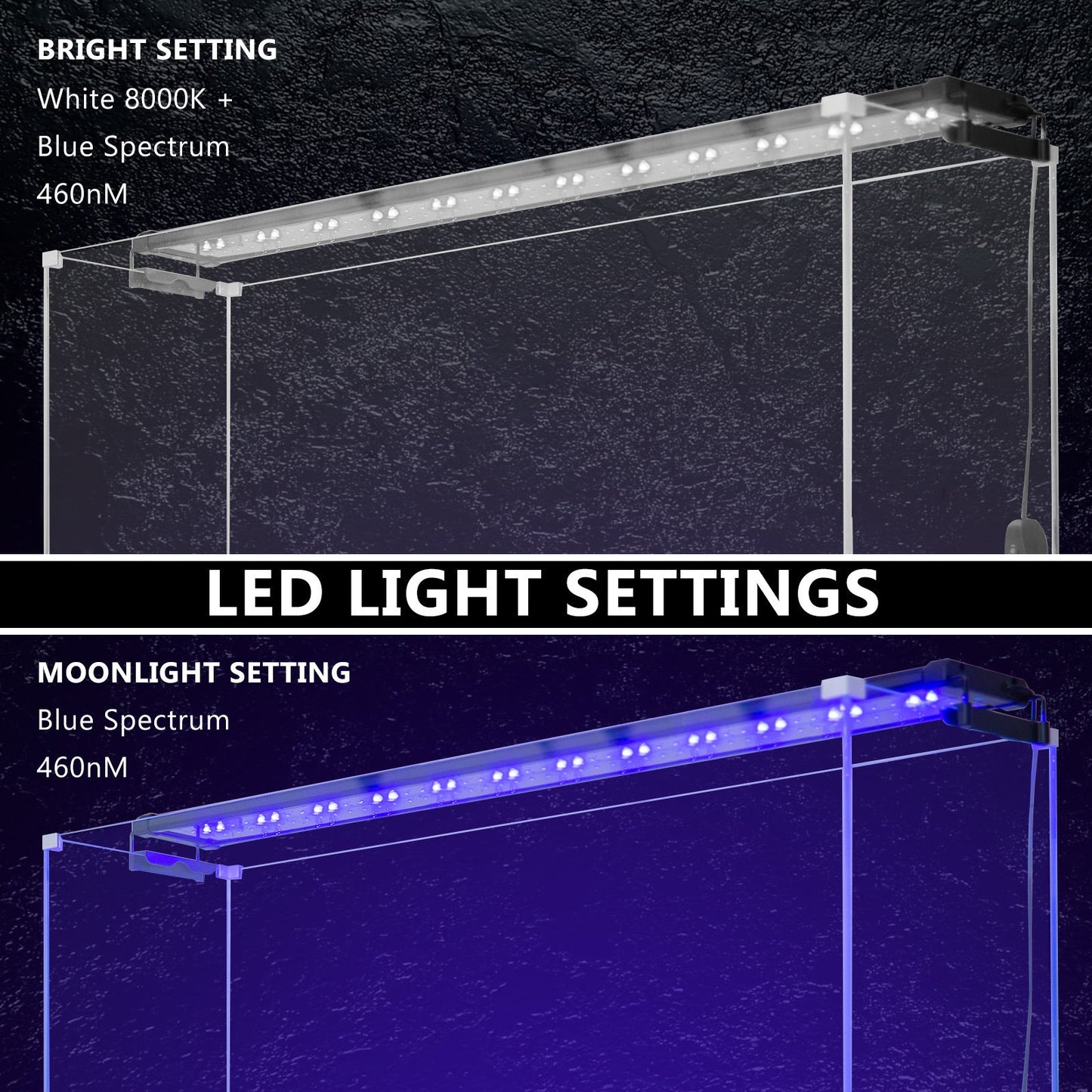 Dynamic Power 2 Set 33W Aquarium Blue White LED Light for Tank 120-140cm - DogsDomain.com.au