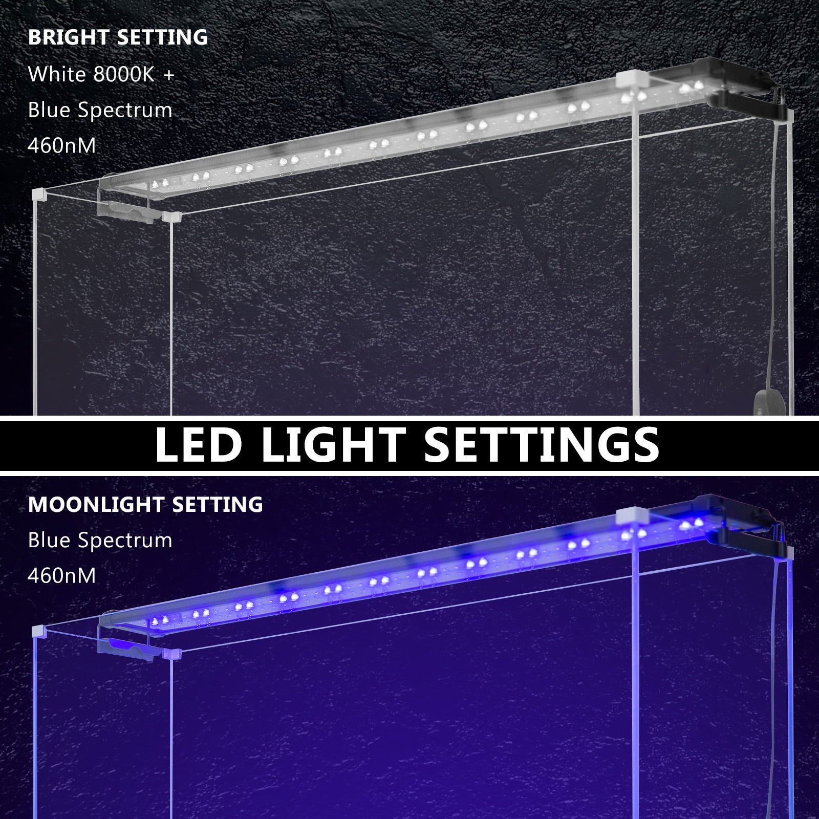 Dynamic Power 2 Set 33W Aquarium Blue White LED Light for Tank 120-140cm - DogsDomain.com.au