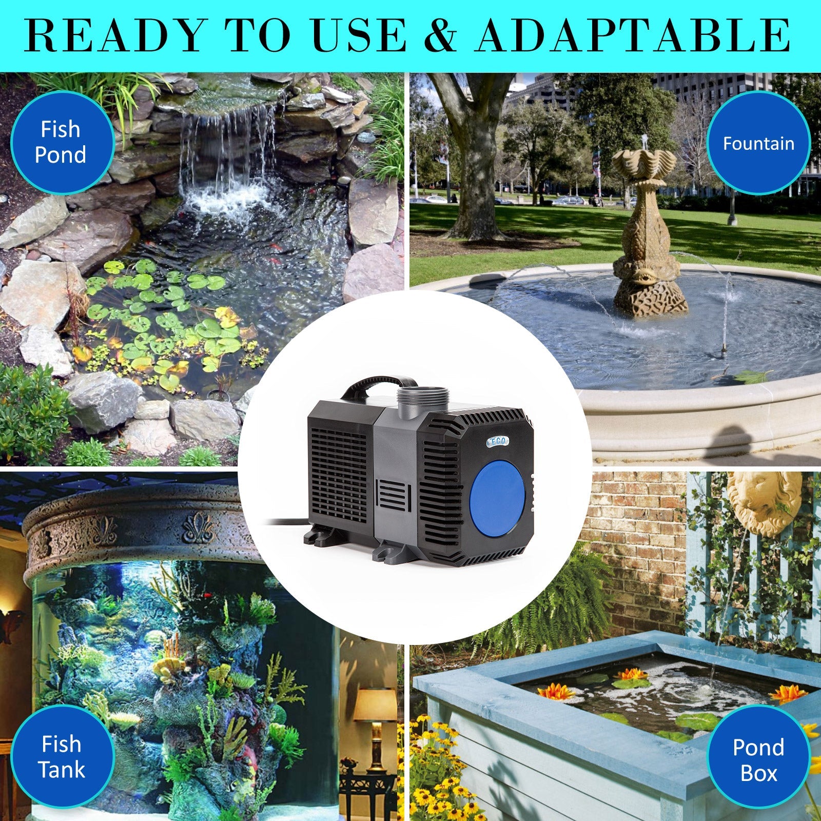 Dynamic Power Aquarium Submersible Pond Water Pump 10000L/H - DogsDomain.com.au