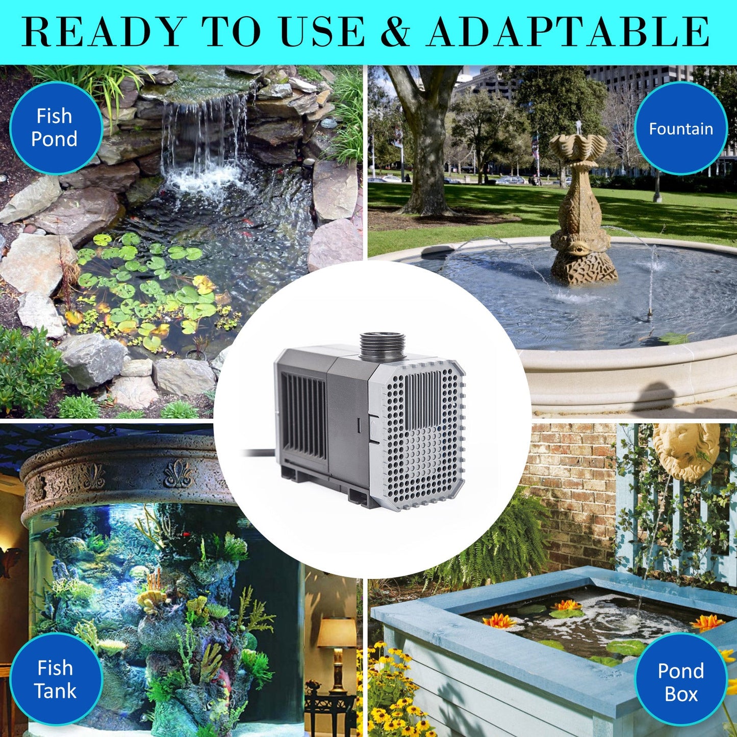 Dynamic Power Aquarium Submersible Water Pump 3000L/H 55W 3m Pond - DogsDomain.com.au