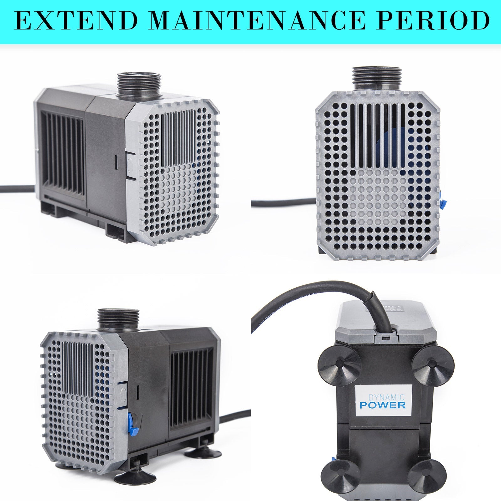 Dynamic Power Aquarium Submersible Water Pump 5000L/H 80W 3.8m Pond - DogsDomain.com.au