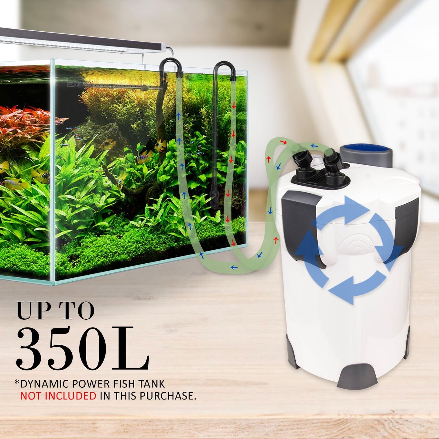 Dynamic Power Aquarium UV Light External Canister Filter 1400L/H + Media Kit - DogsDomain.com.au