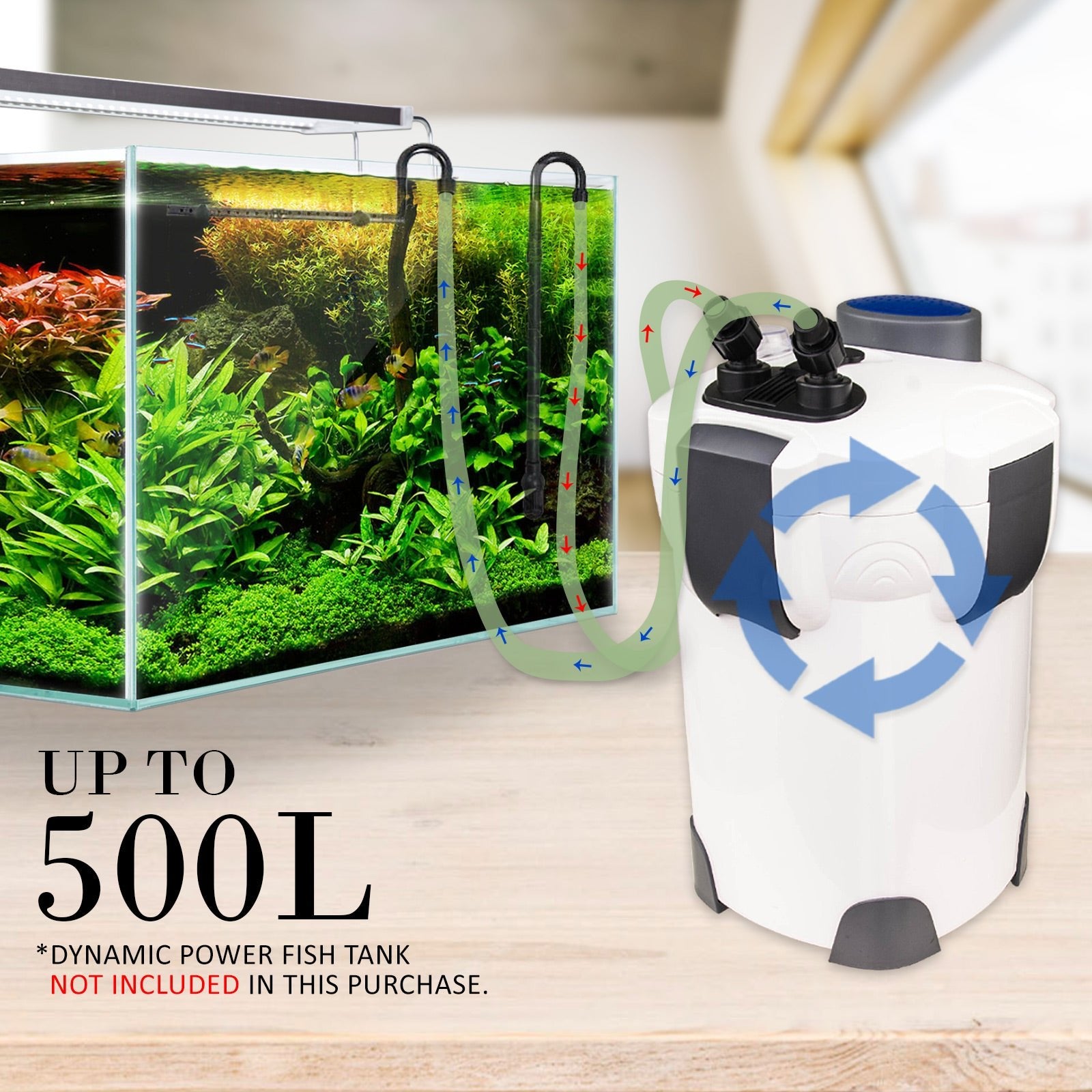 Dynamic Power Aquarium UV Light External Canister Filter 2000L/H + Media Kit - DogsDomain.com.au