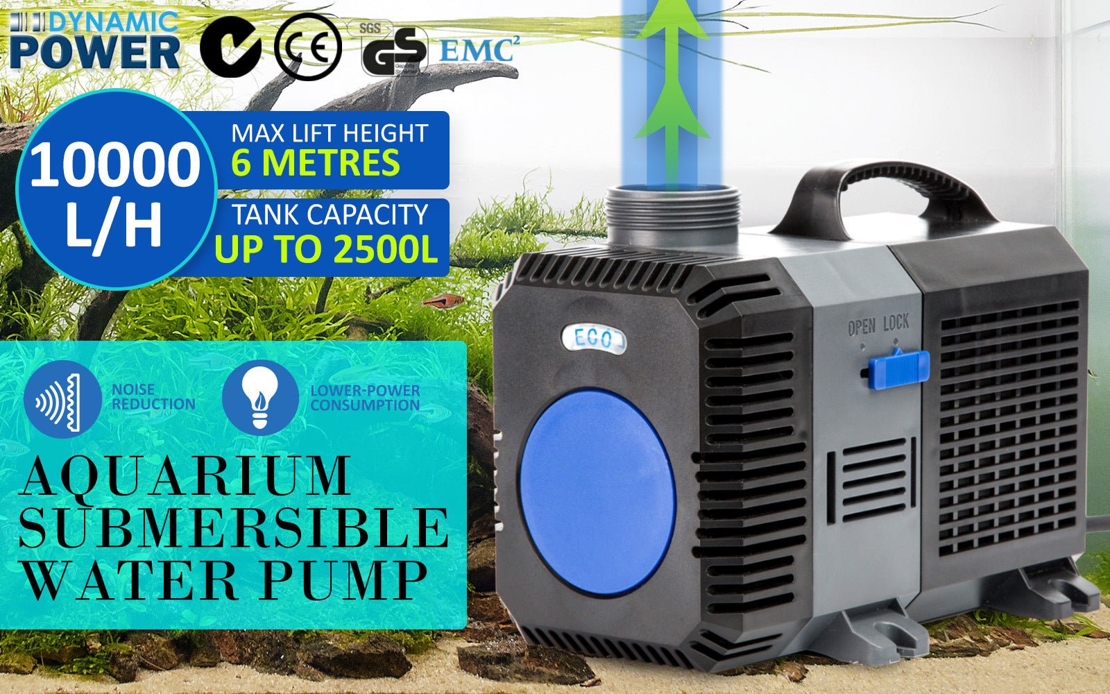 Dynamic Power Combo Aquarium Garden Filter 10000L/H + Submersible Water Pump 10000L/H - DogsDomain.com.au
