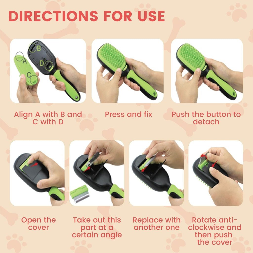 Floofi 5in1 Pet Grooming Set FI-GB-103-KD - DogsDomain.com.au