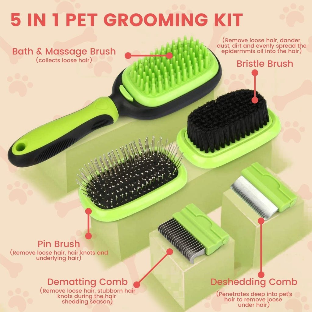 Floofi 5in1 Pet Grooming Set FI-GB-103-KD - DogsDomain.com.au