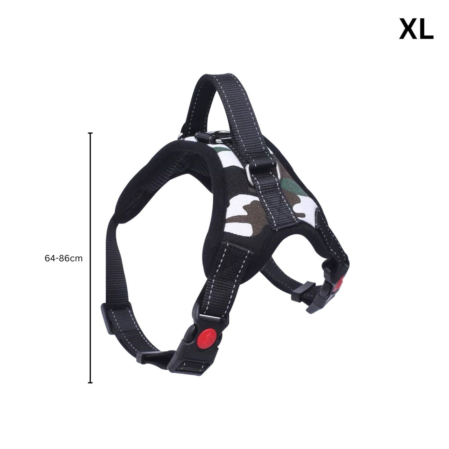 FLOOFI Dog Harness XL Size (Army Green & White) FI-PC-162-XL - DogsDomain.com.au