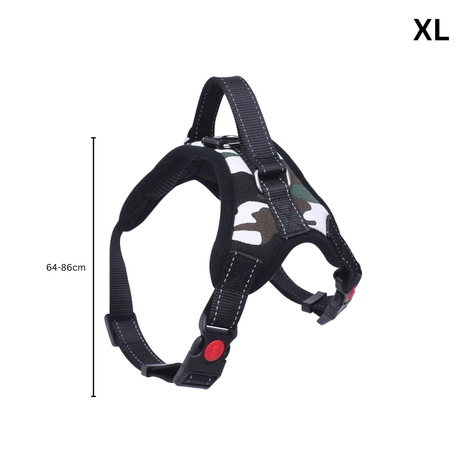 FLOOFI Dog Harness XL Size (Army Green & White) FI-PC-162-XL - DogsDomain.com.au